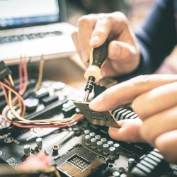 motherboard repair closeup picture